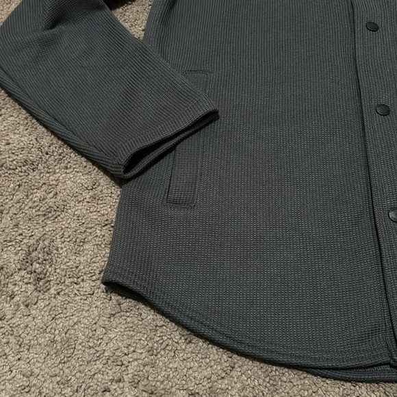 NWT Spyder Waffle Knit Shirt Jacket-Sz S-Gray-Snap Up Front - Picture 13 of 17
